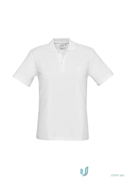 White short-sleeved polo shirt from POOL Mens (EMB-N) for work uniforms or casual uniforms