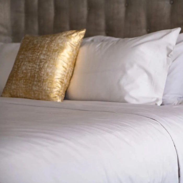 T-300 blended percale sheets in white - durable cotton-poly blend for easy care