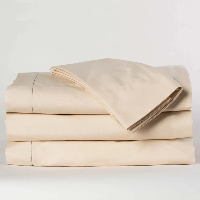 Premium percale sheets in elegant bone color - T-300 cotton-poly hotel quality