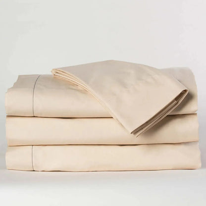 Premium percale sheets in elegant bone color - T-300 cotton-poly hotel quality