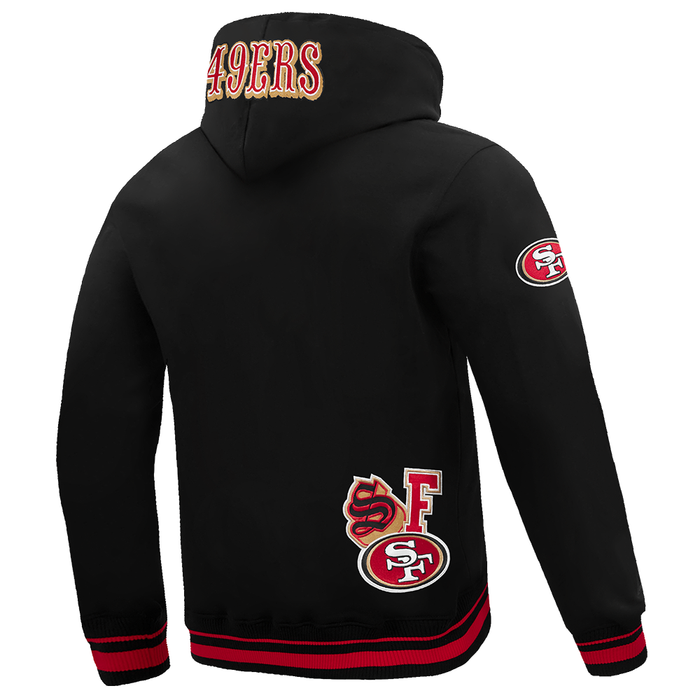 Pro Standard 49ers City Ransom Hoodie in black and red featuring team logo and stylish design for comfortable fan apparel