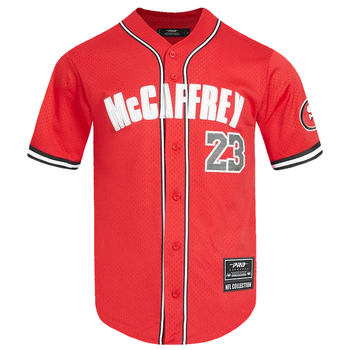Pro Standard San Francisco 49ers Christian McCaffrey #23 Button Up Jersey - Red/Black (FS41410226-RBK)