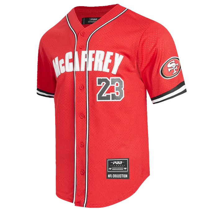 Pro Standard San Francisco 49ers Christian McCaffrey #23 Button Up Jersey - Red/Black (FS41410226-RBK)