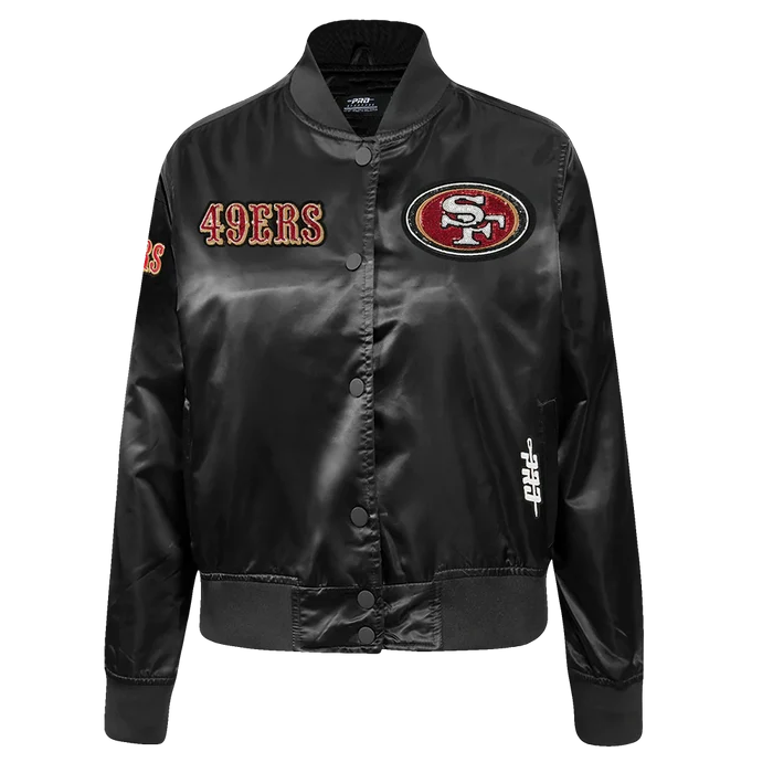 Pro Standard San Francisco 49ers Game Day Classics Women's Satin Jacket - Black (FS4U410544-BLK)