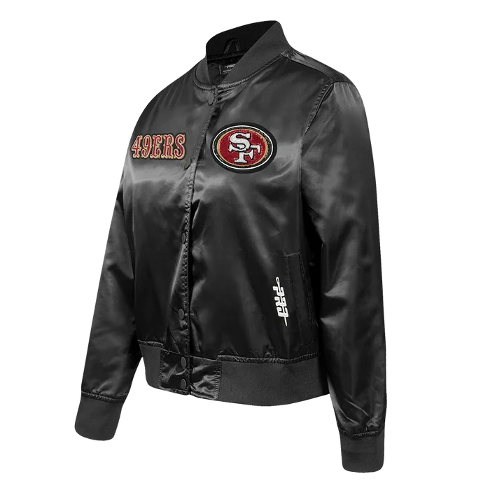 Pro Standard San Francisco 49ers Game Day Classics Women's Satin Jacket - Black (FS4U410544-BLK)