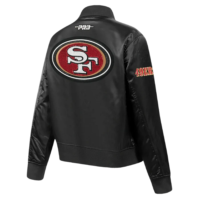 Pro Standard San Francisco 49ers Game Day Classics Women's Satin Jacket - Black (FS4U410544-BLK)