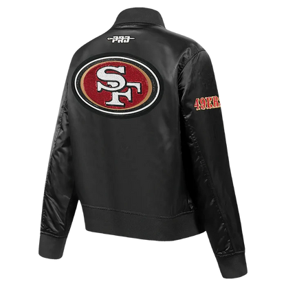 Pro Standard San Francisco 49ers Game Day Classics Women's Satin Jacket - Black (FS4U410544-BLK)