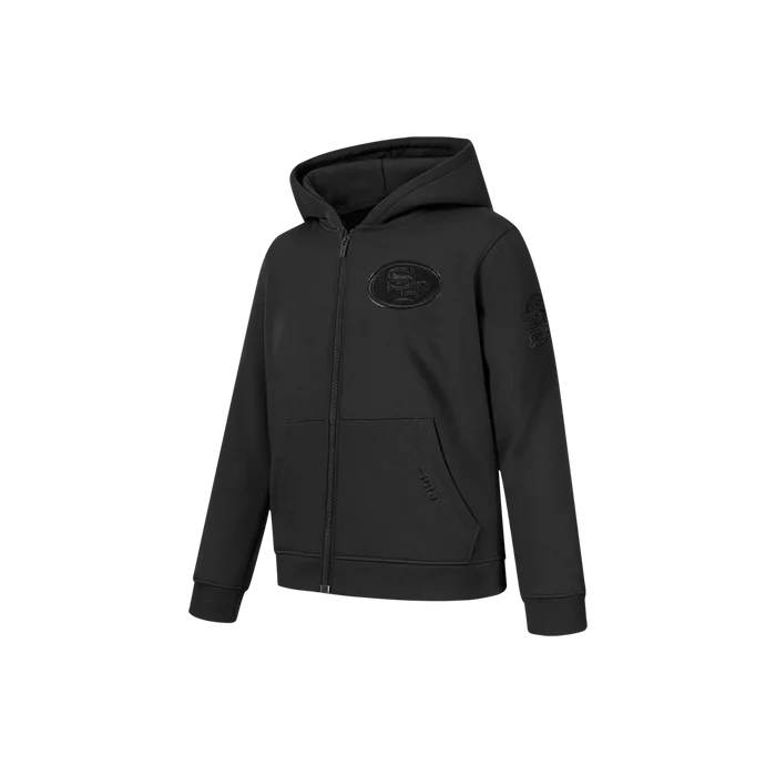 Pro Standard San Francisco 49ers Little Boy's Full Zip Hoodie - Triple Black (FS4L5410760-BLK)