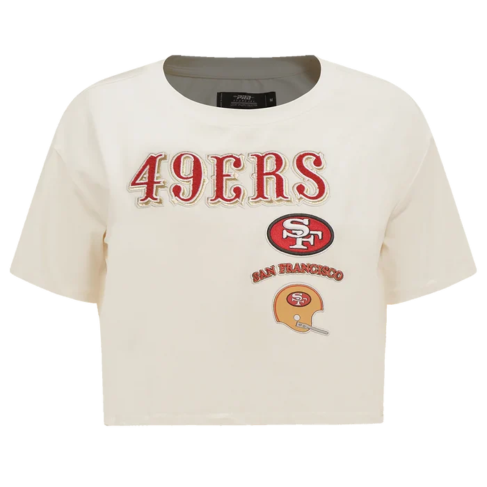 Pro Standard San Francisco 49ers Retro Classics Women's Boxy Tee - Eggshell (FS4A43617-EGG)