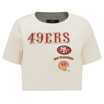 Pro Standard San Francisco 49ers Retro Classics Women's Boxy Tee - Eggshell (FS4A43617-EGG)