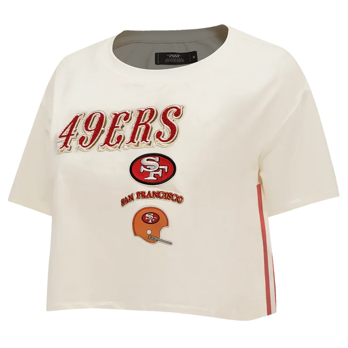 Pro Standard San Francisco 49ers Retro Classics Women's Boxy Tee - Eggshell (FS4A43617-EGG)