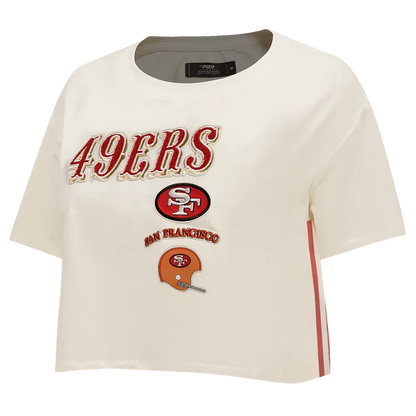 Pro Standard San Francisco 49ers Retro Classics Women's Boxy Tee - Eggshell (FS4A43617-EGG)