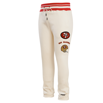 Pro Standard San Francisco 49ers Retro Logo Classics Sweatpants - Eggshell/Red (FS4443592-ERD)