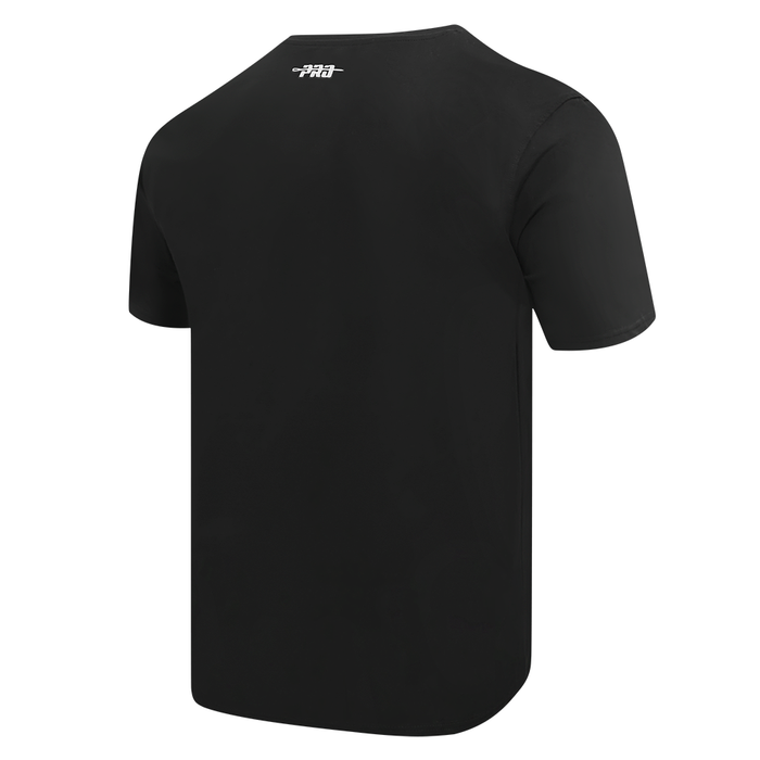 Official San Francisco 49ers men's black short-sleeve souvenir T-shirt showcasing team colors and logo