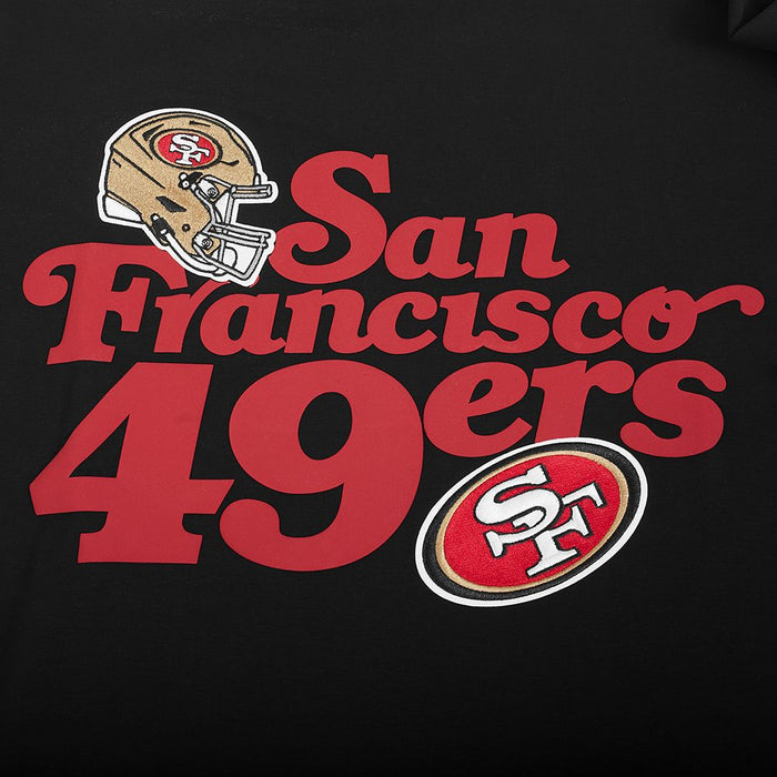 Pro Standard men's black short sleeve 49ers souvenir tee with authentic team branding and design details