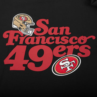 Pro Standard men's black short sleeve 49ers souvenir tee with authentic team branding and design details