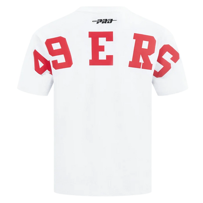 Pro Standard San Francisco 49ers Wingspan Drop Shoulder Tee in white cotton jersey