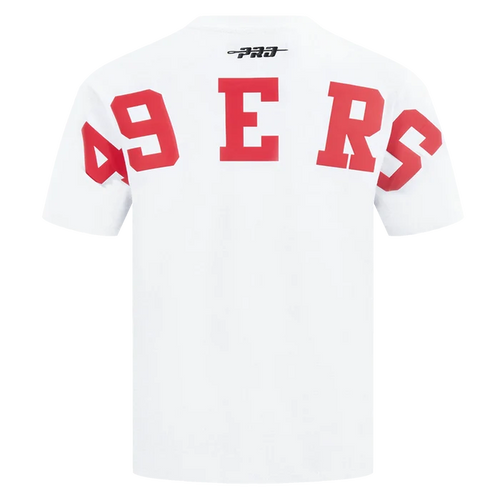 Pro Standard San Francisco 49ers Wingspan Drop Shoulder Tee in white cotton jersey