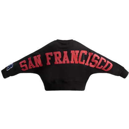 Pro Standard San Francisco 49ers Wingspan Women's Black Crewneck sweatshirt featuring team logo design