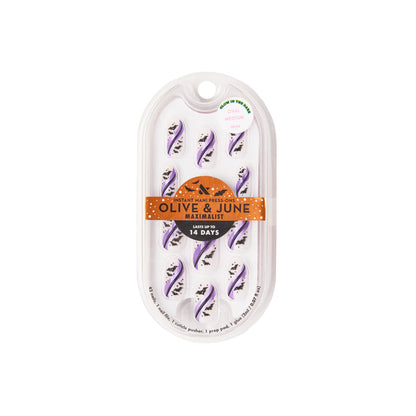 Puffy Bat Swirls - Press-On | Medium | Oval