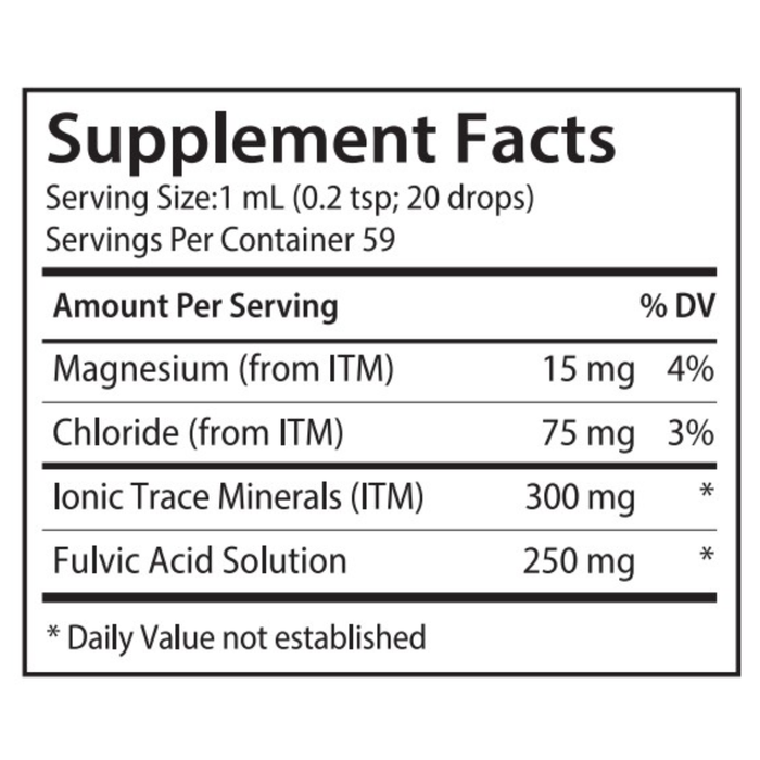 Quantum Hydration by DesBio with ionic trace minerals and fulvic acid for cellular hydration support.