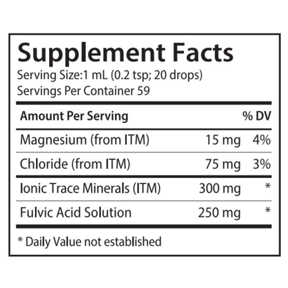 Quantum Hydration by DesBio with ionic trace minerals and fulvic acid for cellular hydration support.