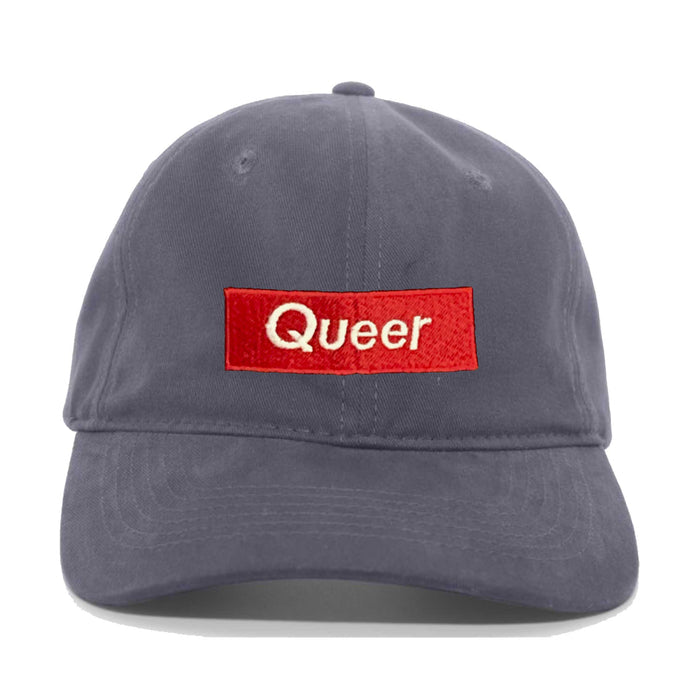 Queer Dad Twill Adjustable Hat charcoal