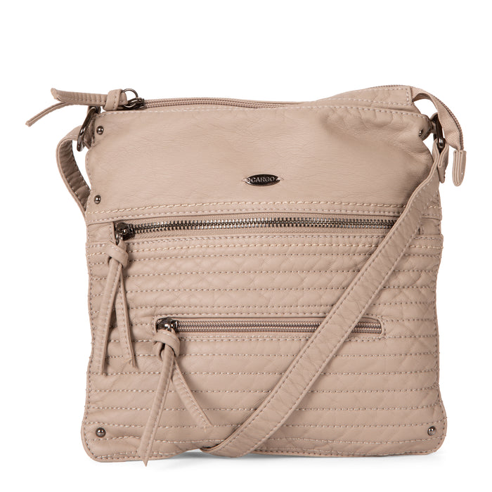 Small Faux Leather Quilted Multi Zip Crossbody - Bentley