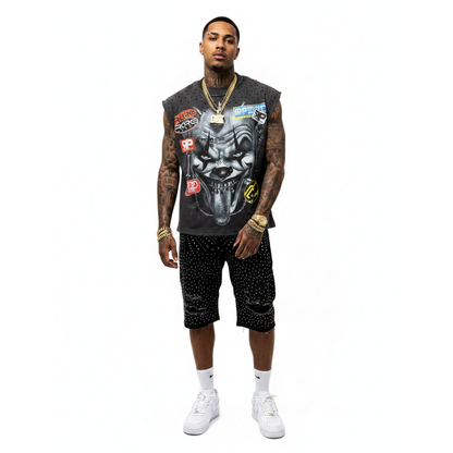 Rare Peace "Clown" Sleeveless Black Tee