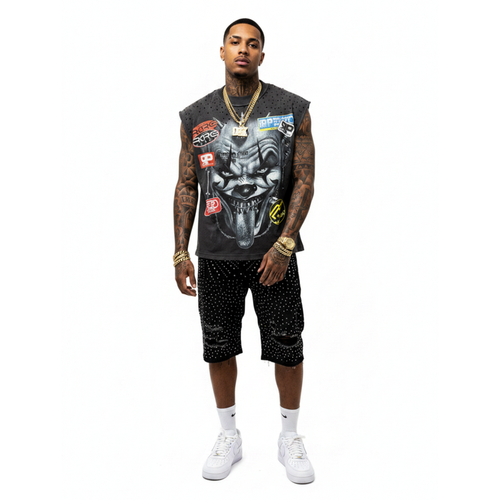Rare Peace "Clown" Sleeveless Black Tee
