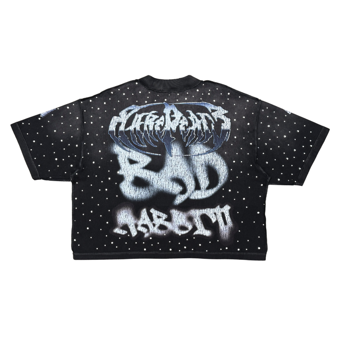 Rare Peace "Futuristic" Rhinestone Black Tee