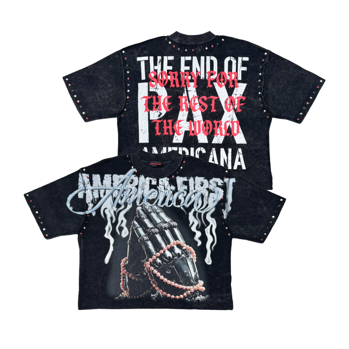 Rare Peace "Prayer Hands" Waffle Black Tee
