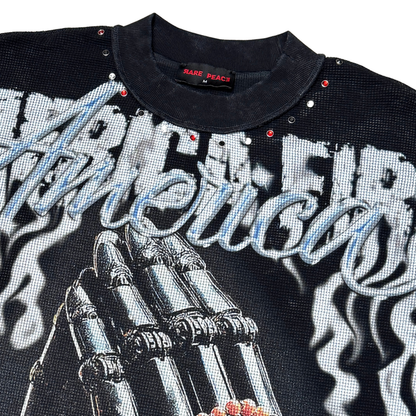 Rare Peace "Prayer Hands" Waffle Black Tee