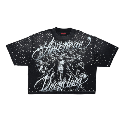 Rare Peace "Sacrifice" Rhinestone Black Tee