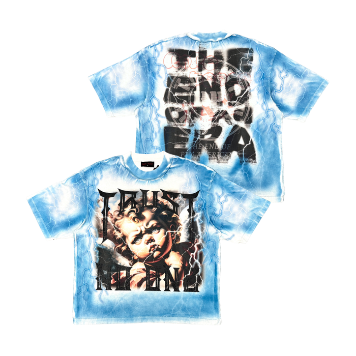 Rare Peace "Trust No One Baby Angel" Rhinestone Ecru Tee