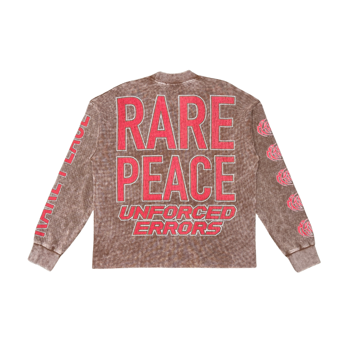 Rare Peace "Unforced Errors" Rhinestone Brown Thermal Long Sleeve