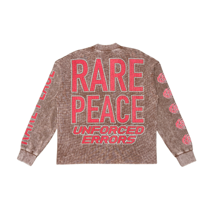 Rare Peace "Unforced Errors" Rhinestone Brown Thermal Long Sleeve