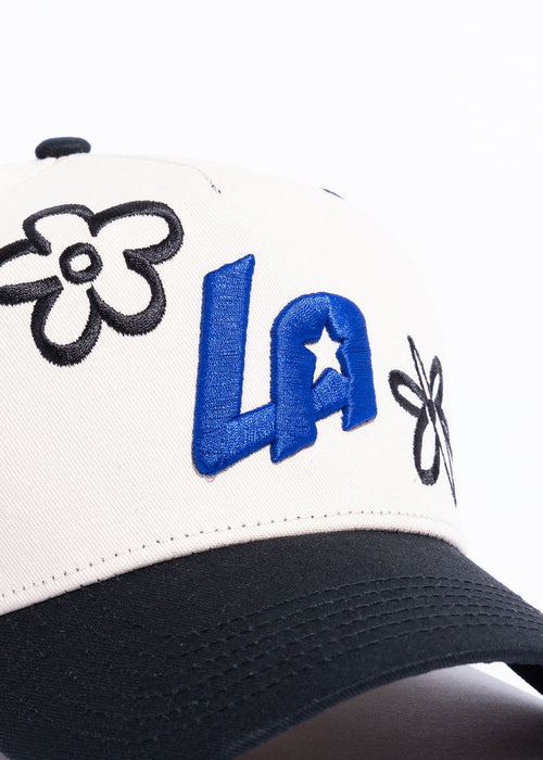 Reference "LA Star" Snapback Hat - Cream/Black (REF880)