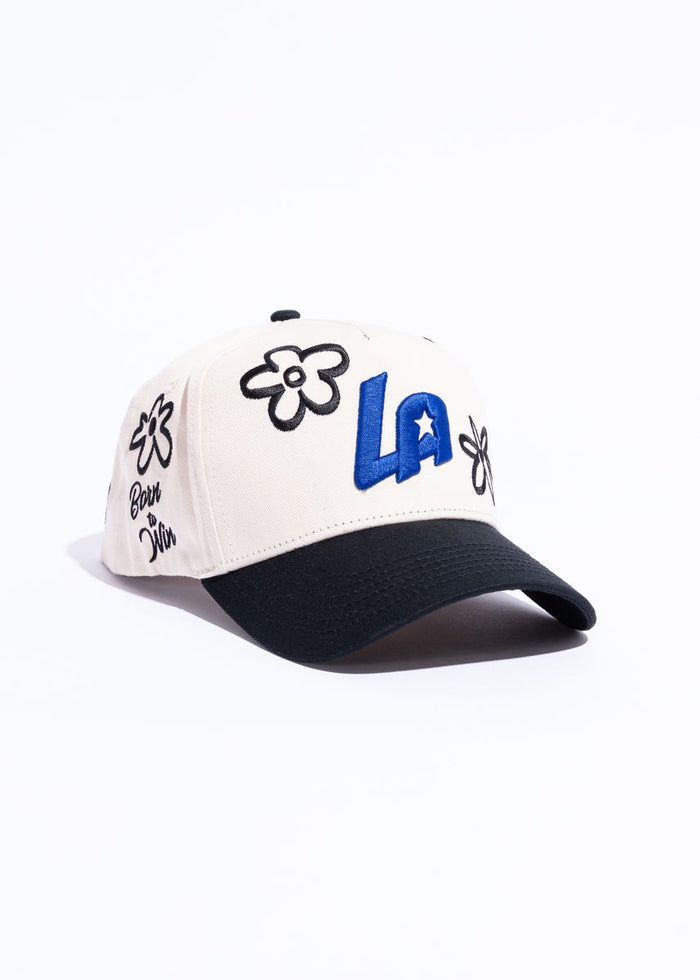 Reference "LA Star" Snapback Hat - Cream/Black (REF880)