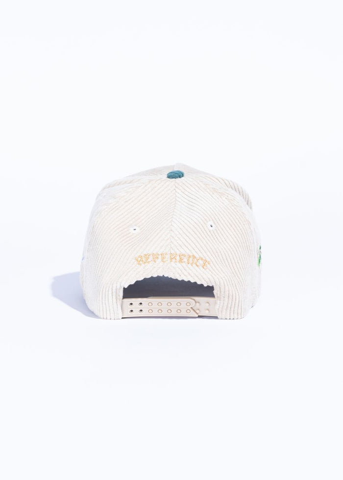 Reference "Paradise LA" Corduroy Snapback Hat - Cream/Blue/Silver (REF803)