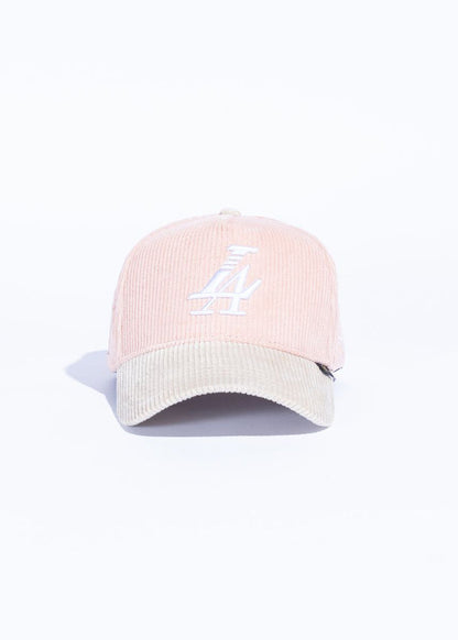 Reference "Paradise LA" Corduroy Snapback Hat - Pink/Cream (REF802)