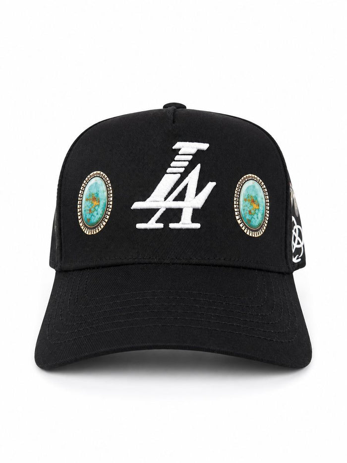 Reference "Paradise LA Gem Print" Snapback Hat - Black (REF877)