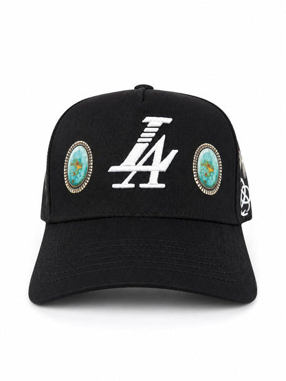 Reference "Paradise LA Gem Print" Snapback Hat - Black (REF877)