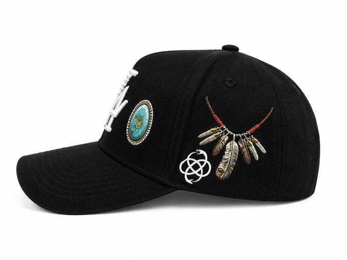 Reference "Paradise LA Gem Print" Snapback Hat - Black (REF877)