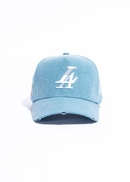 Reference "Paradise LA" Snapback Hat - Washed Blue (REF895)