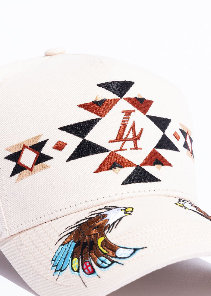 Reference "Paradise LA Tribe" Snapback Hat - Cream (REF897)