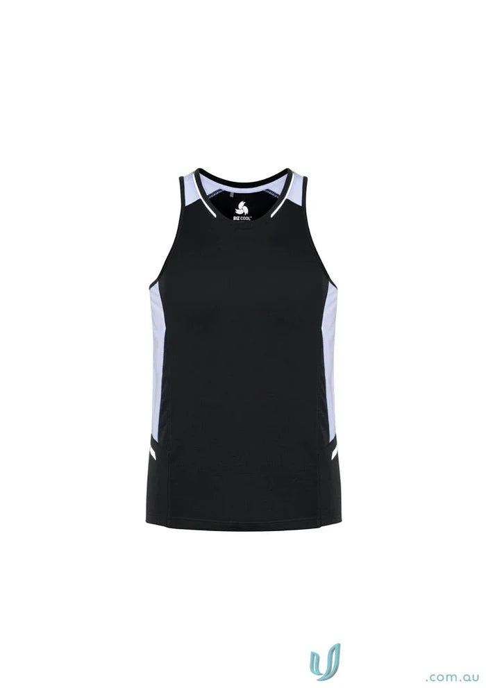 Black and white athletic tank top Renegade Singlet SG702M Biz Cool Micro for sports