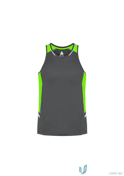 Gray and green Athletic Tank Top Renegade Singlet SG702M Biz Cool Micro for workouts