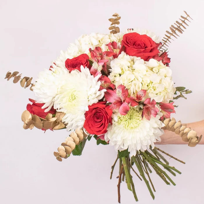 Ribbons and Glitter Wedding Bouquet In Hand