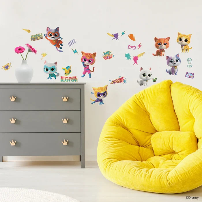 Roommates Super Kitties Peel and Stick Wall Decals Room Stickers